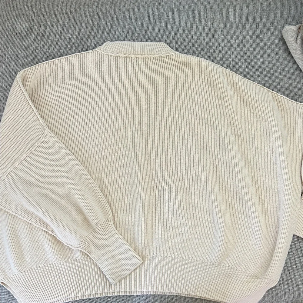 Free People Ivory Ribbed Knit Top - Picture 2 of 3